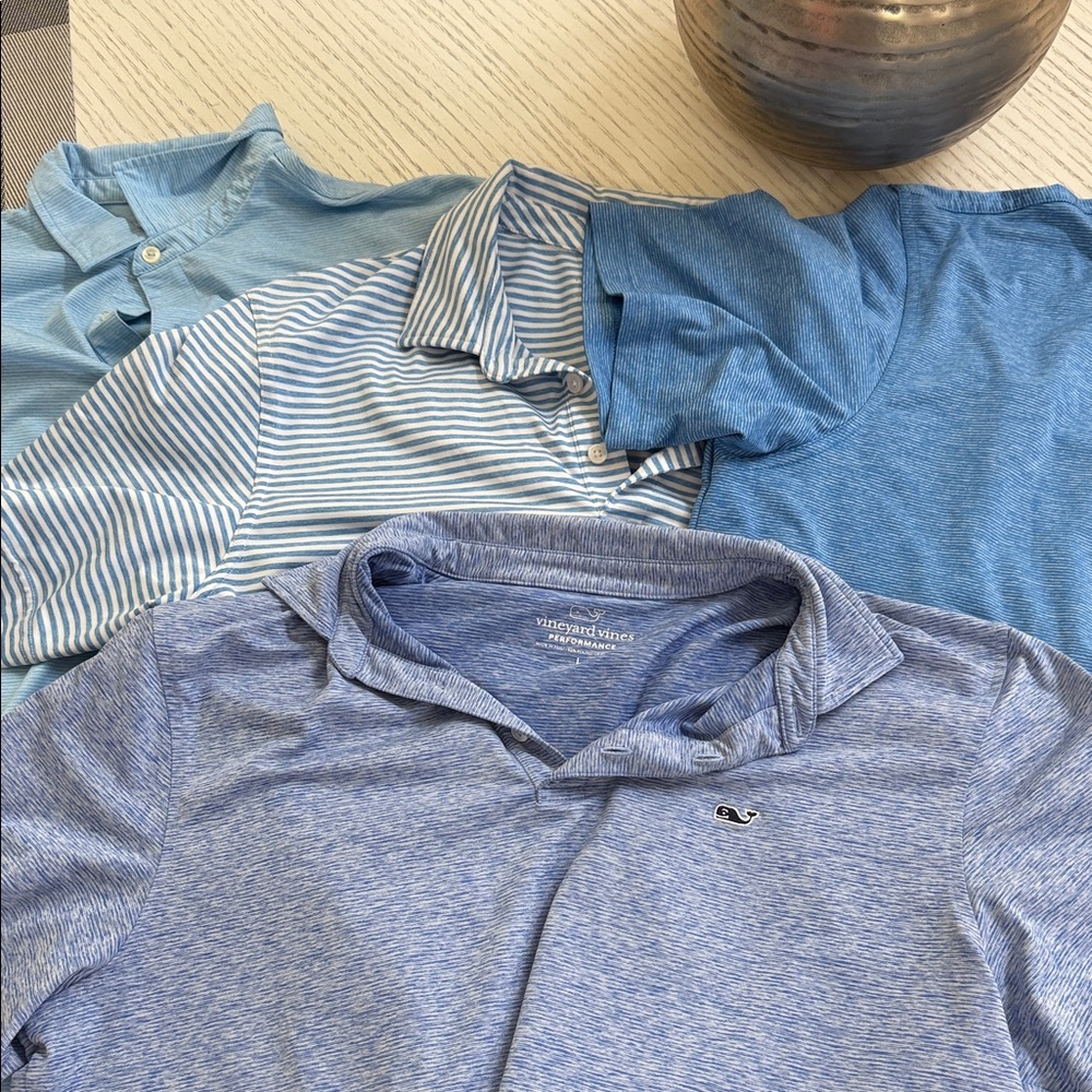 Vineyard Vines Blue and Striped Polo Shirts